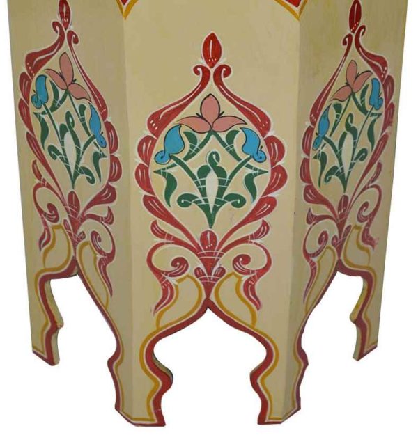 Handmade Wood Painted Table Beige -9892