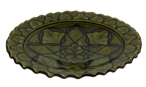 Safi Green Serving Plate Handmade X-Large 14 inches-10452