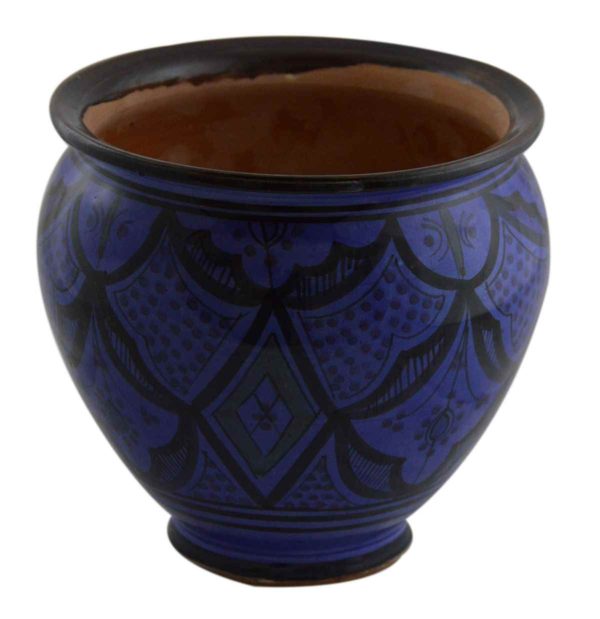 Safi Dark Blue Handmade Ceramic Large Flower Pot -0