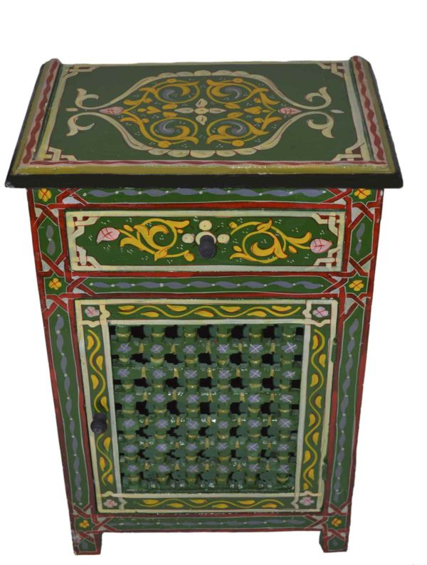 Wood Painted Dresser Single Green