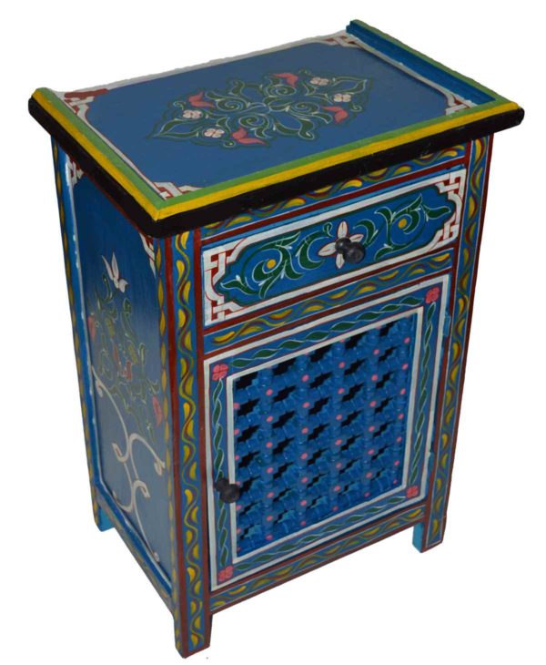 Wood Painted Dresser Single Blue -10604