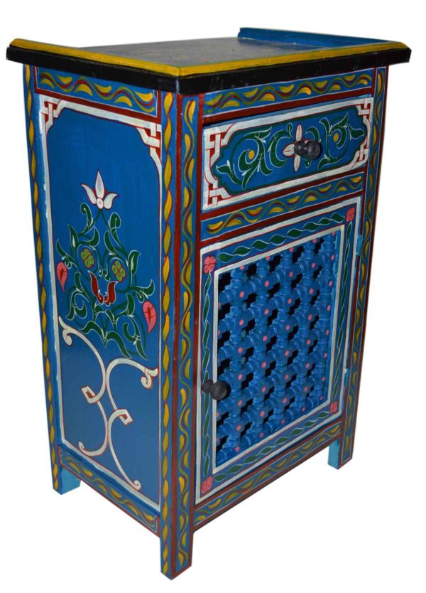 Wood Painted Dresser Single Blue -10607