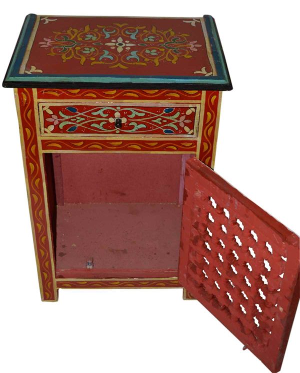 Wood Painted Dresser Single Red -10593