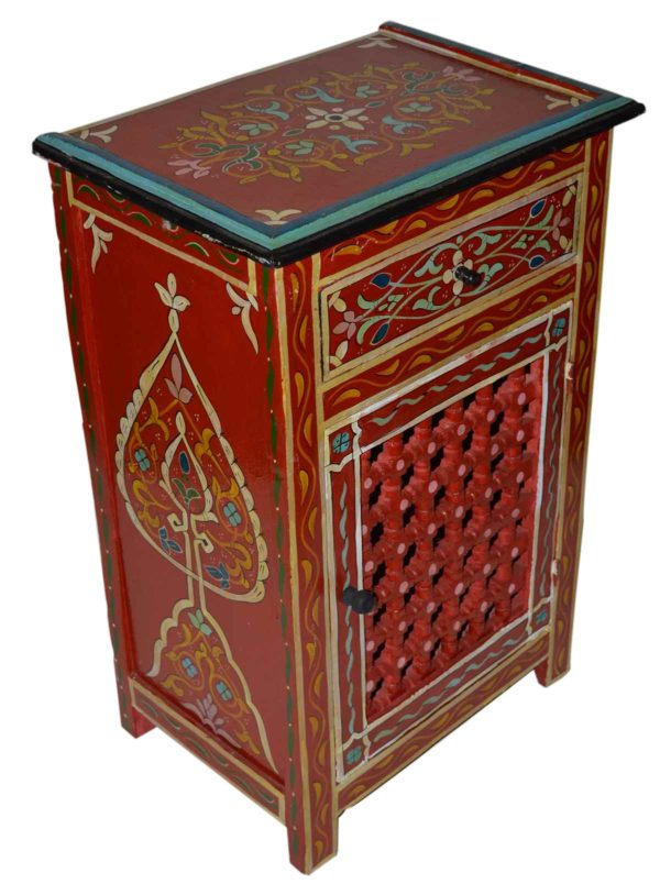 Wood Painted Dresser Single Red -10595