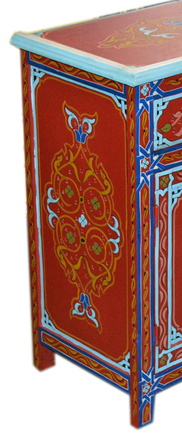 Wood Painted Dresser Double Red