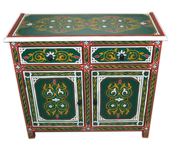Wood Painted Dresser Double Green