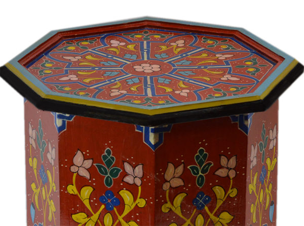 Handmade Wood Painted Table Red