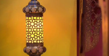 home with moroccan lighting