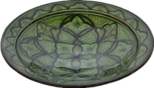 14 Inches Green Safi Handmade Ceramic Serving Plate