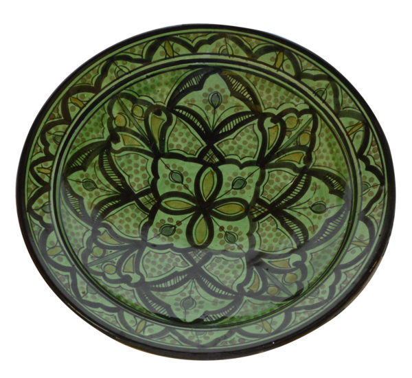 14 Inches Green Safi Handmade Ceramic Serving Plate