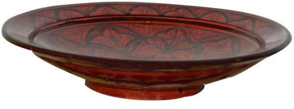 14 Inches Safi Red Moroccan Handmade Ceramic Serving Plate