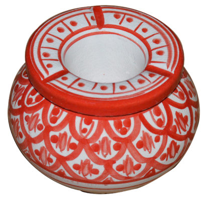 Small Red and White Moroccan Smokeless Ashtray
