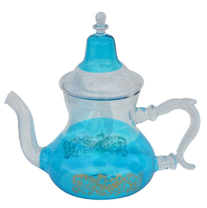 All Glass Hand Blown Teapot Durable Heat Resistance 32 Oz Turquoise