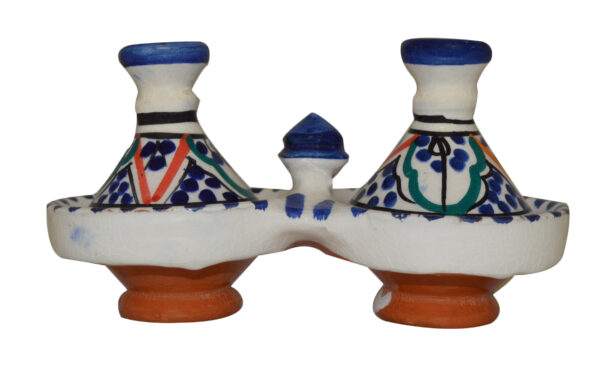 Rainbow Moroccan Ceramic Double Spice Holder