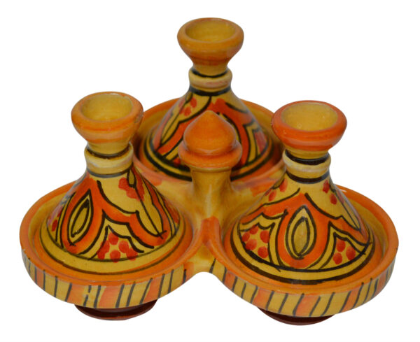 Lwimina Moroccan Ceramic Triple Spice Holder