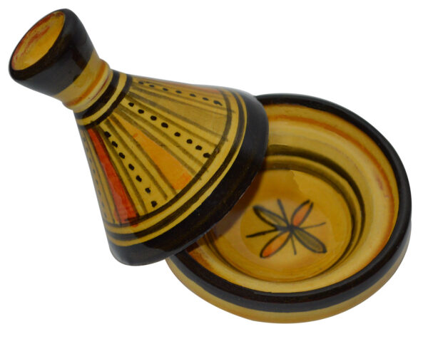 Yellow Stripes Moroccan Ceramic Single Spice Holder