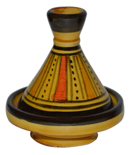 Yellow Stripes Moroccan Ceramic Single Spice Holder