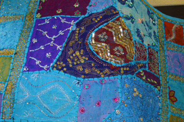 Indian Table Runner Room Décor Cloth Embroidered Patchwork Blue