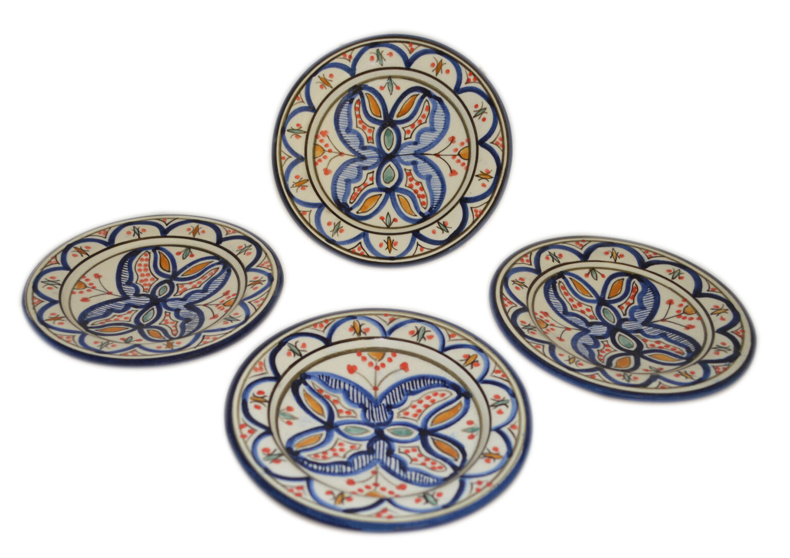 Fasia Appetizer Serving Set Of Four Plates Treasure of Morocco