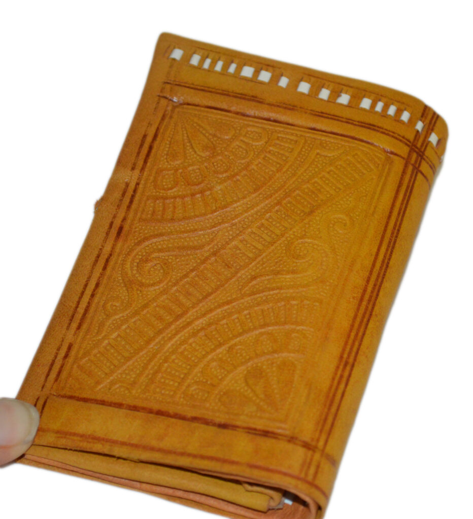 Medium Yellow Leather Bifold Handmade Wallet Treasure of Morocco