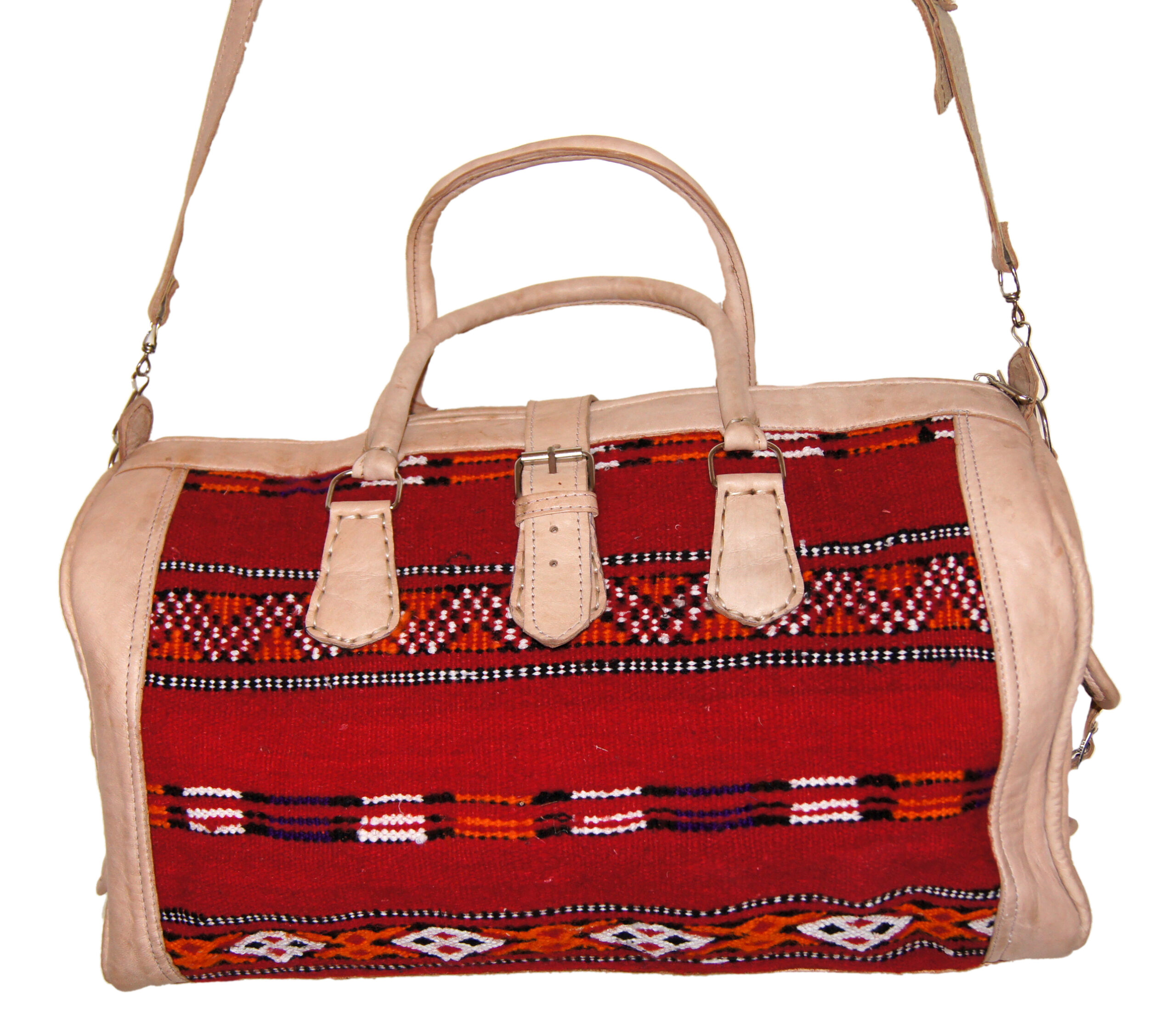 Moroccan Leather Bag: Red