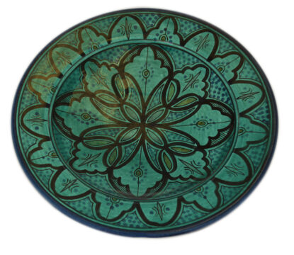 CrissCross Multicolored Ceramic Serving Plate Handmade Large 12