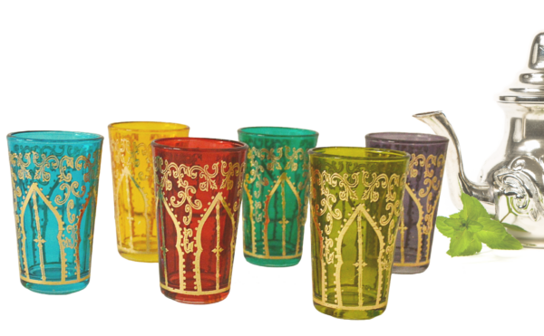 Tamansourt Moroccan Tea Glasses Set of 6 - Image 10